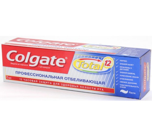 Зубная паста Colgate Total 12 Профессиональная Отбеливающая (75 мл)