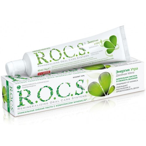 Зубная паста R.O.C.S. Энергия утра со вкусом двойной мяты (74 гр)