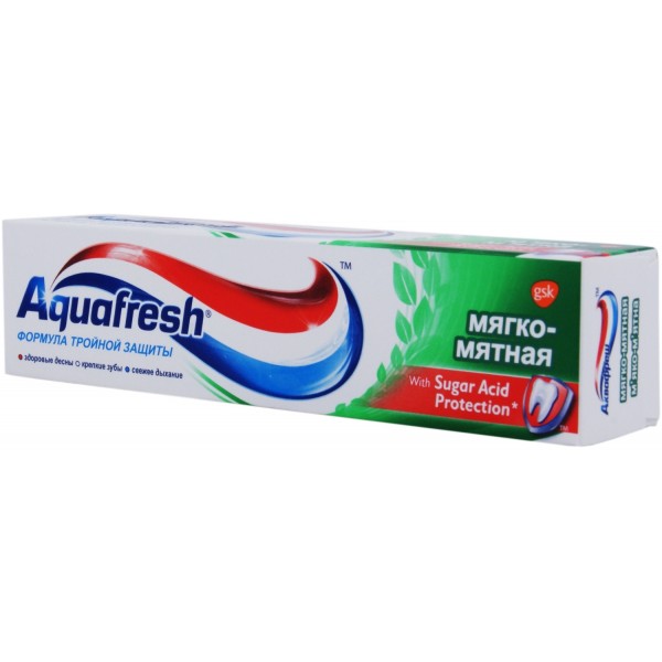 Зубная паста Aquafresh Тройная защита Мягко-мятная (50 мл) Зубная паста Aquafresh Тройная защита Мягко-мятная (50 мл)