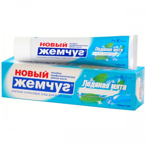 Зубная паста Новый Жемчуг Ледяная мята + отбеливание (100 мл)