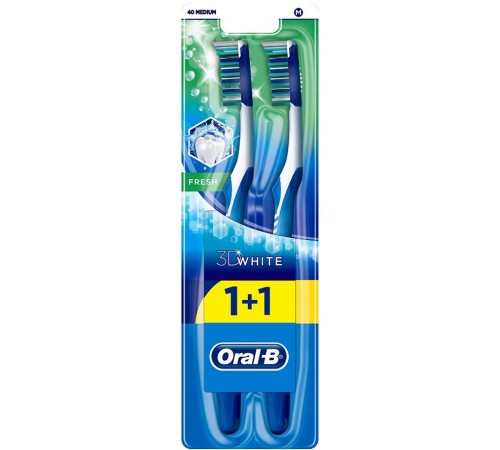 Зубная щетка Oral-B 3D White Свежесть Средней жесткости (2 шт)