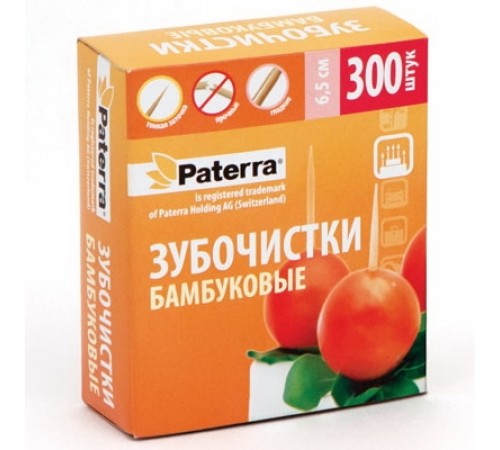 Зубочистки Paterra Бамбуковые Картон (300 шт)