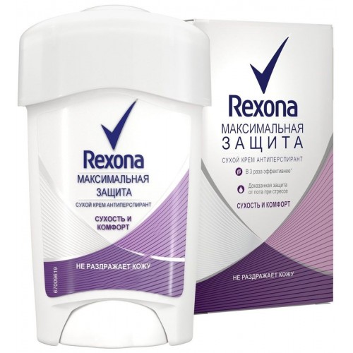 Дезодорант-крем Rexona Максимальная защита Сухость и Комфорт (45 гр)