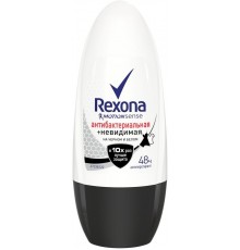 Дезодорант шариковый Rexona Антибактериальная Невидимая на черном и белом (50 мл)