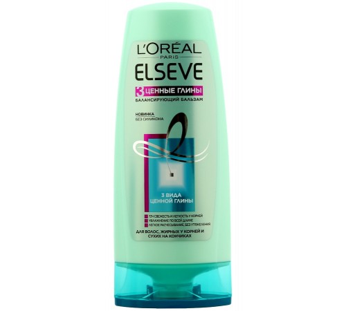 Бальзам-ополаскиватель L'Oreal Elseve 3 Ценные Глины Балансирующий (200 мл)