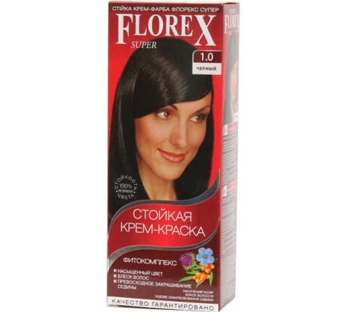 Краска для волос Florex Super 1.0 Чёрный