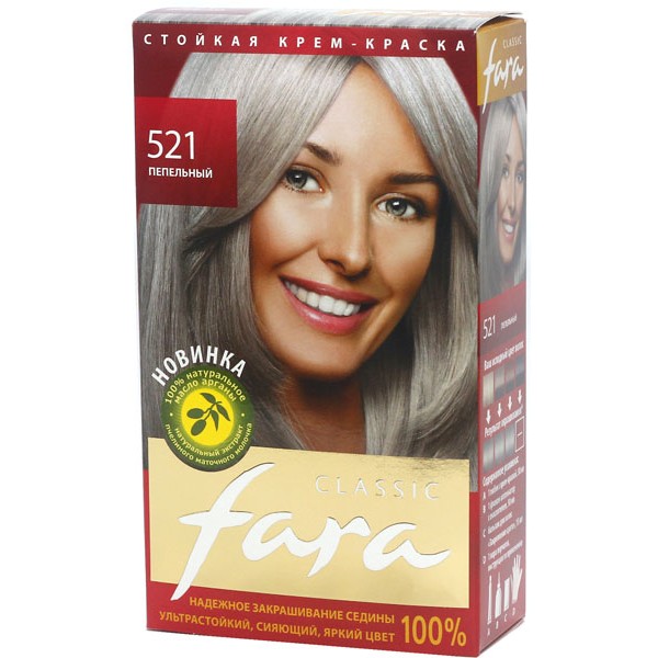 Краска для волос Fara Classic 521 Пепельный Краска для волос Fara Classic 521 Пепельный