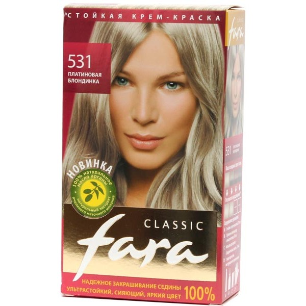 Краска для волос Fara Classic 531 Платиновая блондинка Краска для волос Fara Classic 531 Платиновая блондинка