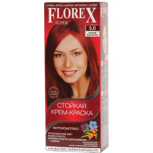 Краска для волос Florex Super 5.0 Яркий махагон