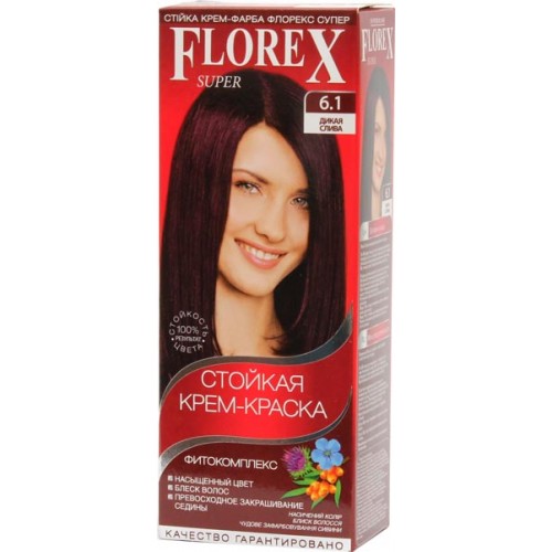 Краска для волос Florex Super 6.1 Дикая слива