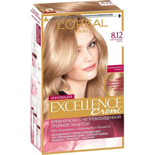 Краска для волос L'Oreal Excellence Creme 8.12 Мистический блонд Краска для волос L'Oreal Excellence Creme 8.12 Мистический блонд