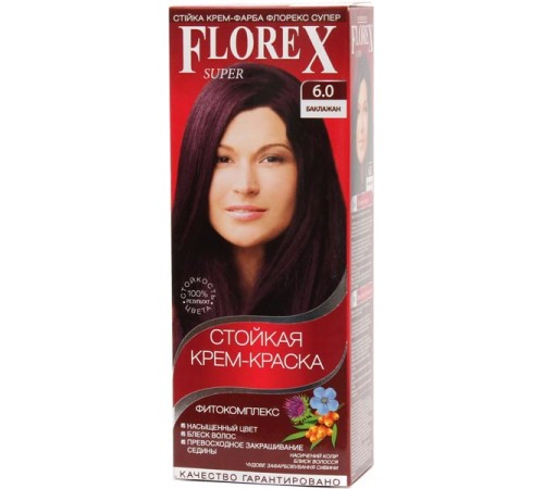 Краска для волос Florex Super 6.0 Баклажан