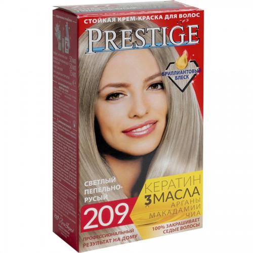 Краска для волос Prestige 209 Светлый пепельно-русый
