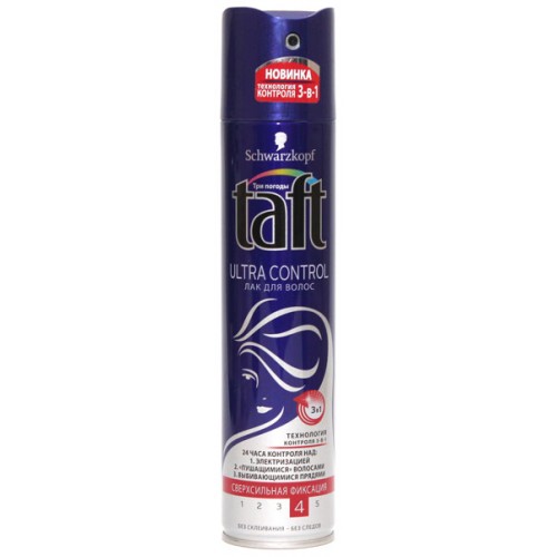 Лак для волос Taft Ultra Control №4 сверхсильная фиксация (225 мл)