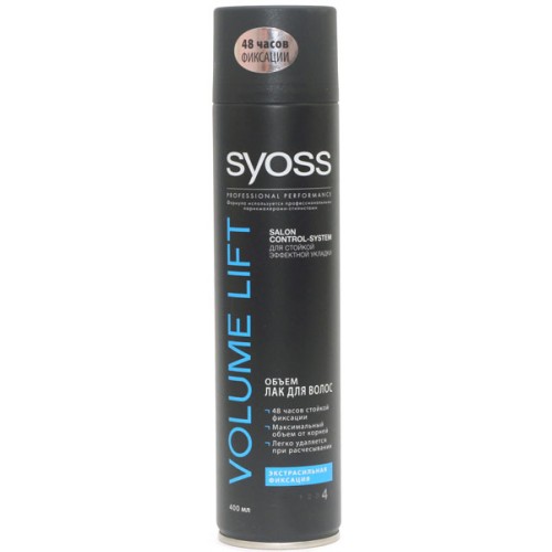 Лак для волос Syoss Volume Lift Объем №4 экстрасильная фиксация (400 мл)