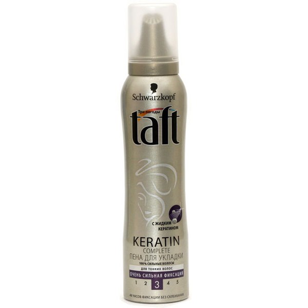 Пена для укладки Taft Keratin Complete №3 очень сильная фиксация (150 мл)