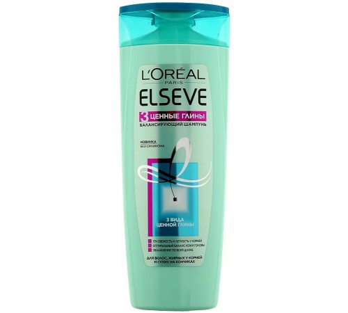 Шампунь L'Oreal Elseve 3 Ценные Глины Балансирующий (400 мл)