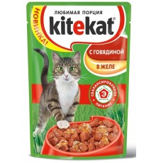 Корм для кошек Kitekat С говядиной в желе (85 гр)