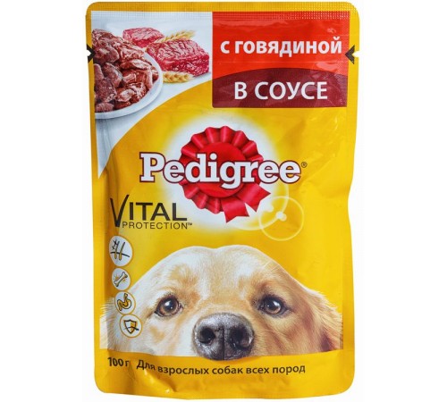 Корм для собак Pedigree С говядиной в соусе (100 гр)