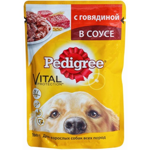 Корм для собак Pedigree С говядиной в соусе (100 гр)