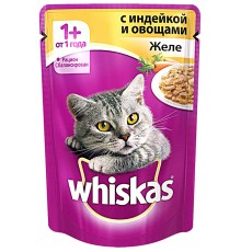 Корм для кошек Whiskas с индейкой с овощами (85 гр)