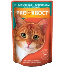 Корм для кошек ProХвост С цыпленком и перепелом (100 гр)