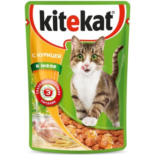 Корм для кошек Kitekat С курицей в желе (85 гр)