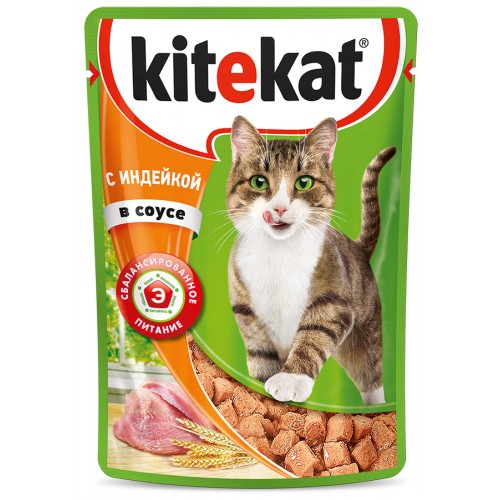 Корм для кошек Kitekat С индейкой в соусе (85 гр)