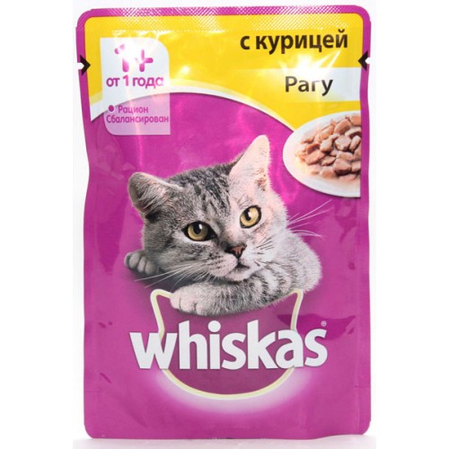 Корм для кошек Whiskas Рагу с курицей (85 гр)