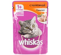 Корм для кошек Whiskas Паштет с телятиной (85 гр)
