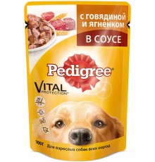 Корм для собак Pedigree С говядиной и ягненком в соусе (100 гр)