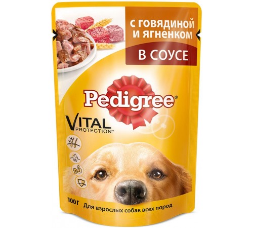 Корм для собак Pedigree С говядиной и ягненком в соусе (100 гр)