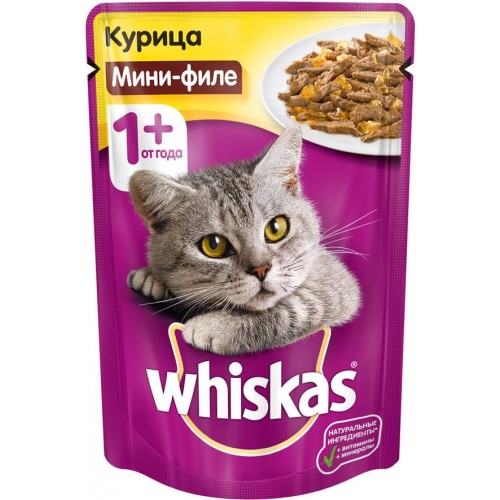 Корм для кошек Whiskas Мини-филе с курицей (85 гр)