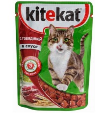 Корм для кошек Kitekat С говядиной в соусе (85 гр)