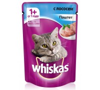 Корм для кошек Whiskas паштет с лососем (85 гр)