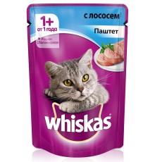 Корм для кошек Whiskas паштет с лососем (85 гр)