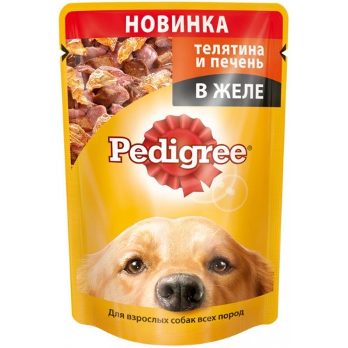 Корм для собак Pedigree Телятина и печень в желе (100 гр)