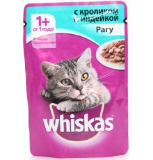 Корм для кошек Whiskas Рагу с кроликом и индейкой (85 гр)