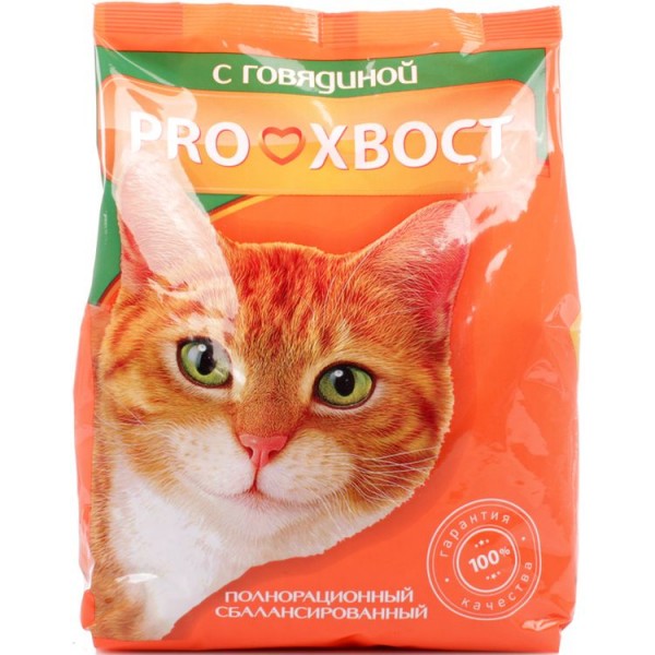 Корм для кошек ProХвост сухой с говядиной (350 гр) Корм для кошек ProХвост сухой с говядиной (350 гр)