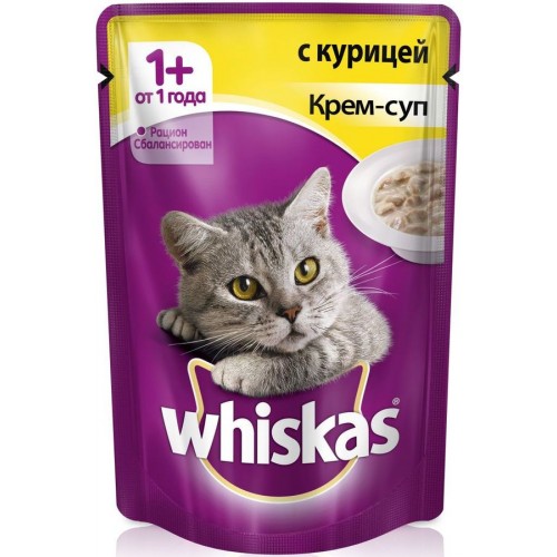 Корм для кошек Whiskas Крем-суп с курицей (85 гр)