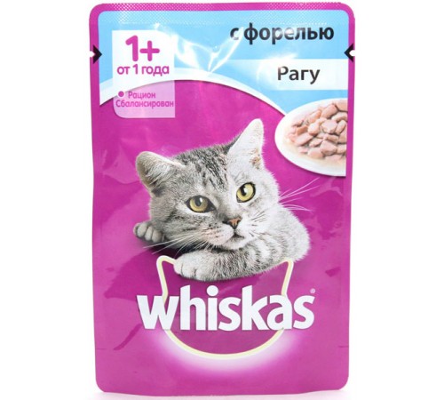 Корм для кошек Whiskas Рагу с форелью (85 гр)