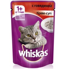 Корм для кошек Whiskas Крем-суп с говядиной (85 гр)